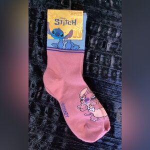 Disney Stitch Pink and Blue Kids Socks Sizes 10-4 (3 Kids Socks for $15)